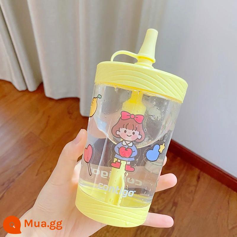 Babycare Khủng Long Chiết Lạnh Trẻ Em Cốc Nước Ống Hút Cho Bé Uống Trực Tiếp Mẫu Giáo Ấm Đun Nước BBC Mùa Hè Nước Uống - Kondik Cold Brew Cup Macaron Yellow đi kèm dây buộc, nhãn dán và cọ