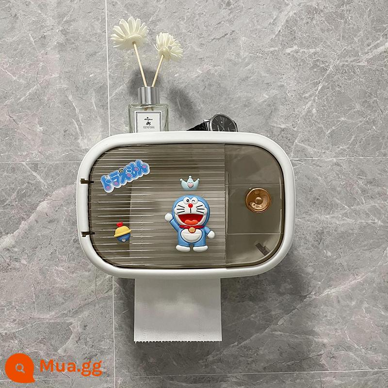 Phòng trang điểm hộp đựng khăn giấy đục lỗ kệ hoạt hình toilet chống nước treo tường nhà tắm cuộn giấy vệ sinh giấy vệ sinh hộp giấy vệ sinh có thể chiết xuất - Một lớp-Yabai-Dingdang