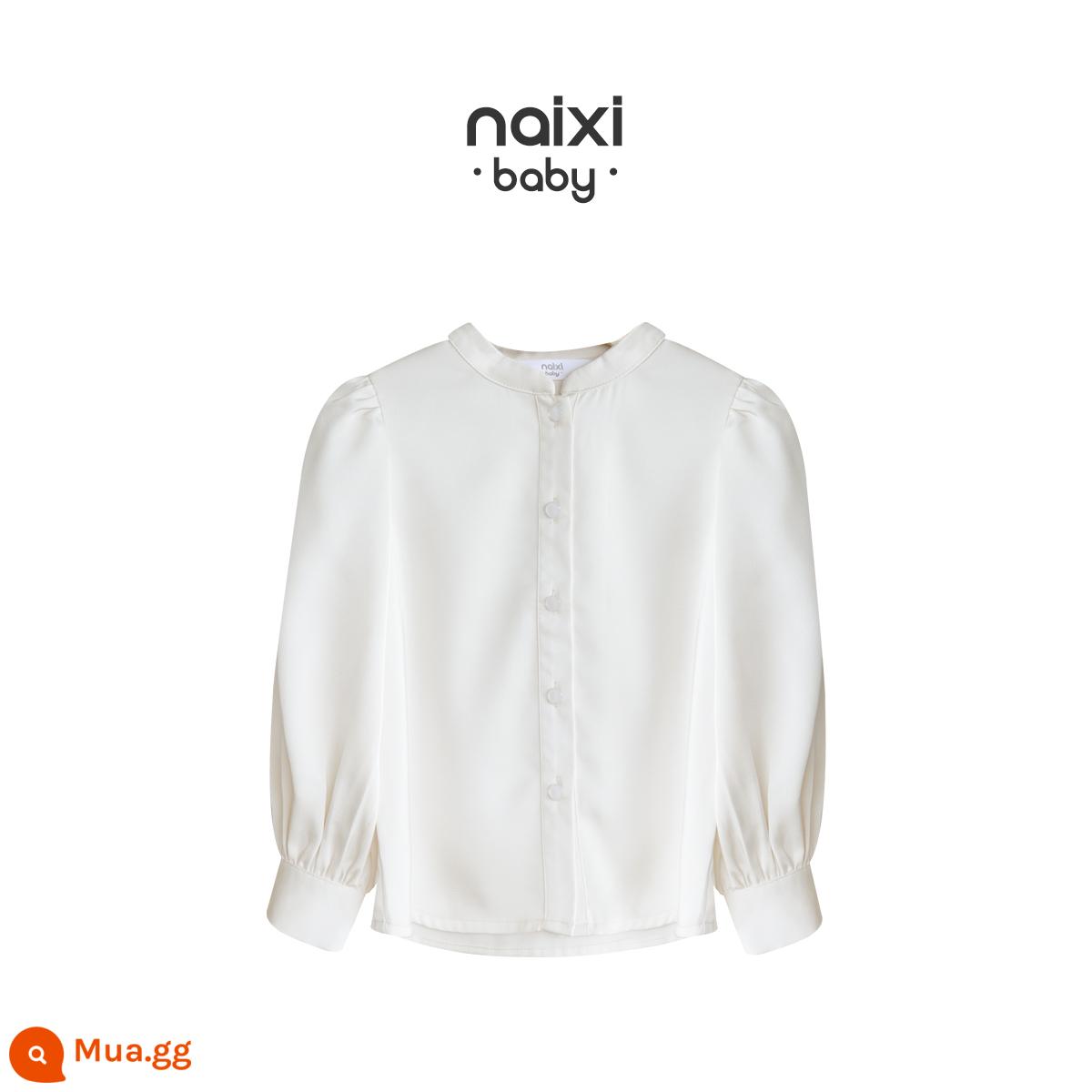 NAIXIBABY/2023 ss xuân hè/đầm công chúa ren chống nhăn chất lượng cao nguyên bản/áo sơ mi tối giản mềm mượt - Sơ mi lụa màu sâm panh nhẹ có hàng