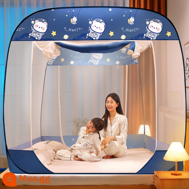 Không cần cài đặt lưới chống muỗi yurt lều chống rơi mô hình trẻ em tài khoản nhà phòng ngủ mới mã hóa dày Vig - Phiêu lưu không gian (cửa mở cả hai bên)