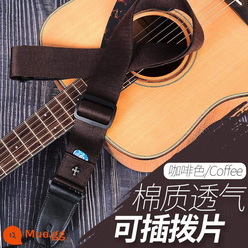 Túi đựng đàn guitar dân gian cho bé, túi đàn guitar điện cho bé, dây đeo vai đàn guitar acoustic cá tính, túi đựng bass cho bé, mềm mại và thoải mái - [Có thể giữ picks] Màu nâu và 3 pick miễn phí