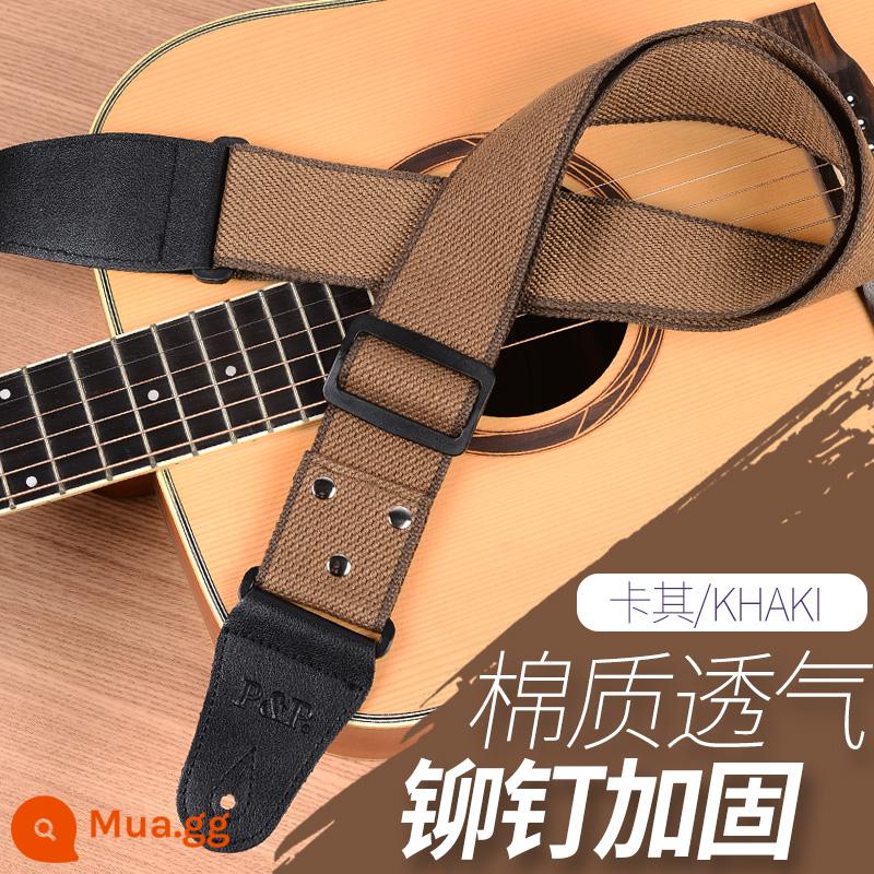 Túi đựng đàn guitar dân gian cho bé, túi đàn guitar điện cho bé, dây đeo vai đàn guitar acoustic cá tính, túi đựng bass cho bé, mềm mại và thoải mái - [Phong cách đinh tán] Màu kaki & Ba lựa chọn miễn phí