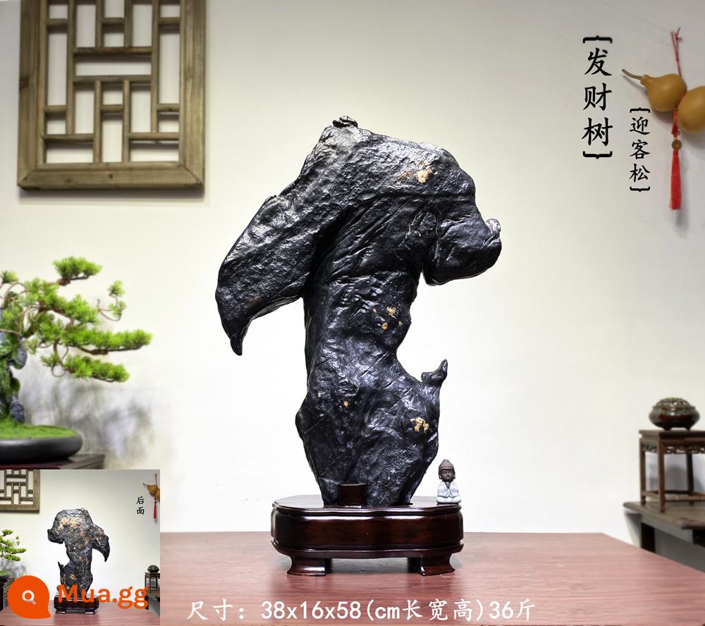 Trang trí đá Lingbi tự nhiên đá thô phòng khách phòng khách Bonsai Taihu Stone Office Xuangan Town House Loc -Water Stone Stone - xanh lam