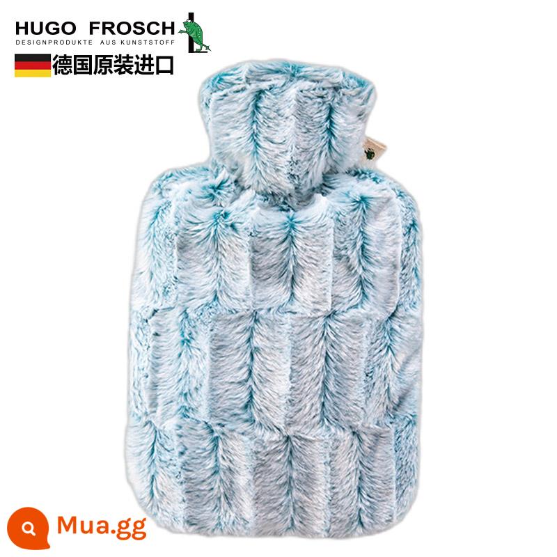 Đức nhập khẩu túi nước nóng xả dày chống cháy nổ HUGO Frosch túi nước nóng lớn chứa đầy nước - Model sang trọng 1,8L-xanh nhạt (có áo khoác nguyên bản)