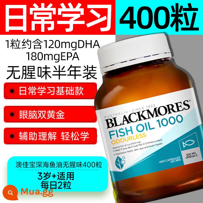 Dầu cá Gia Bảo Úc hàm lượng omega3 cao gấp 4 lần dha giúp tăng cường trí não và trí nhớ Học sinh, thiếu niên uống dầu gan cá - 400 viên [thử nghiệm nghiên cứu hàng ngày] dầu cá biển sâu không mùi