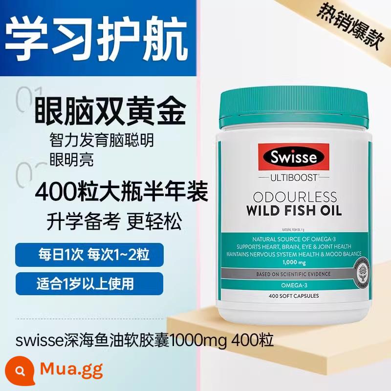 sinh viên dha tăng cường trí nhớ dầu cá Thụy Sĩ omega3 viên nang mềm biển sâu dành cho người lớn uống dầu gan cá tuyết - [Bổ sung trí não hàng ngày] Dầu cá Swisse 1000mg 400 viên.