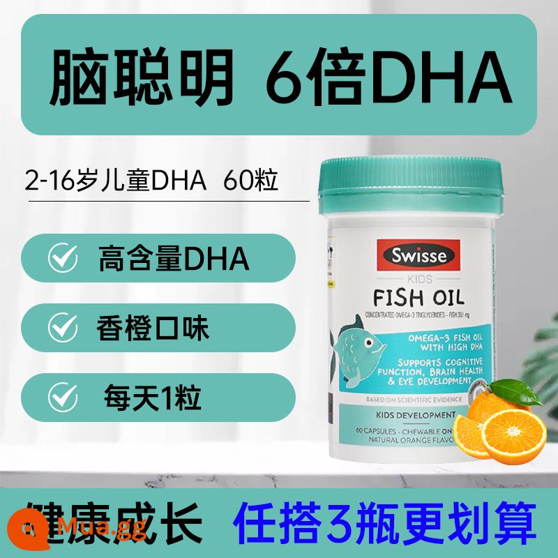 Lutein dành cho trẻ em được cấp bằng sáng chế bảo vệ mắt dầu cá mắt việt quất dẻo nhập khẩu DHA cửa hàng hàng đầu Swisse Swisse - [2-16 tuổi uống gấp 6 lần dầu cá DHA nồng độ cao] Trí não và hoạt động tốt.