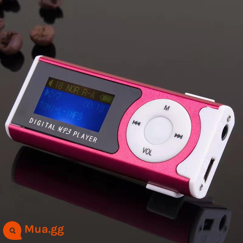 Máy nghe nhạc MP3 MP4 sinh viên thể thao màn hình mini máy nghe nhạc mp3 walkman với loa mini - Kẹp đèn tô màu đỏ hồng ở bên ngoài