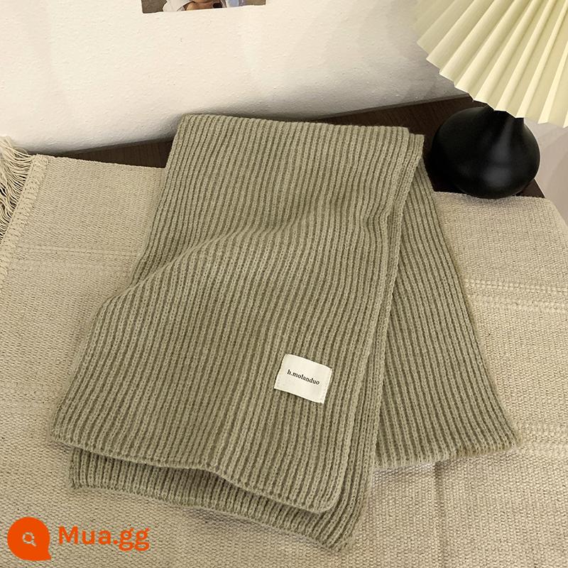 Phiên bản tiếng Hàn của Ins Wild Soft Wool Scarf Winter 2022 Sinh viên mới làm dày kim ấm đan Bib nhỏ - Be