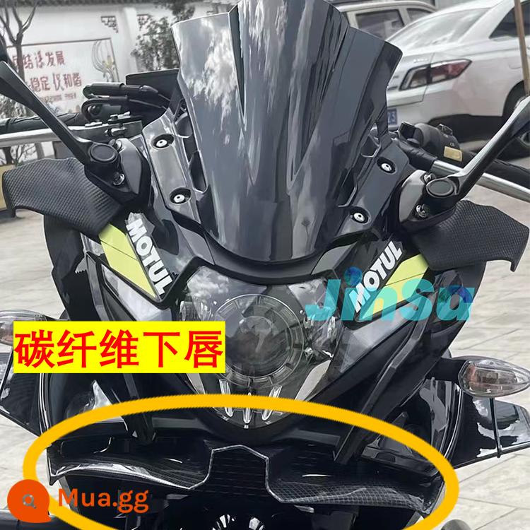 Suzuki đầu máy GSX250R môi dưới sửa phụ kiện cố định cánh gió gương hậu cạnh tranh kính chắn gió nâng cao kính chắn gió trước - Môi dưới bằng sợi carbon (phiên bản dày)