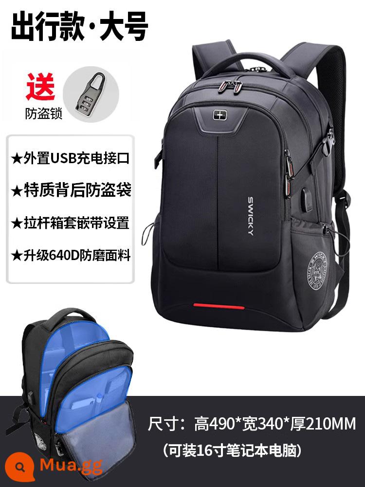 Thụy Sĩ Ba Lô Nam Công Suất Lớn Du Lịch Ngoài Trời Túi Máy Tính Ba Lô Học Sinh Trung Học Cơ Sở Schoolbag - Tiền du lịch (cỡ lớn)