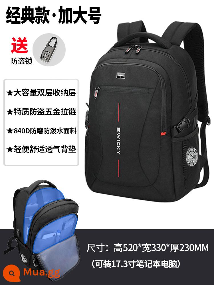 Thụy Sĩ Ba Lô Nam Công Suất Lớn Du Lịch Ngoài Trời Túi Máy Tính Ba Lô Học Sinh Trung Học Cơ Sở Schoolbag - Phiên bản cổ điển (phóng to)