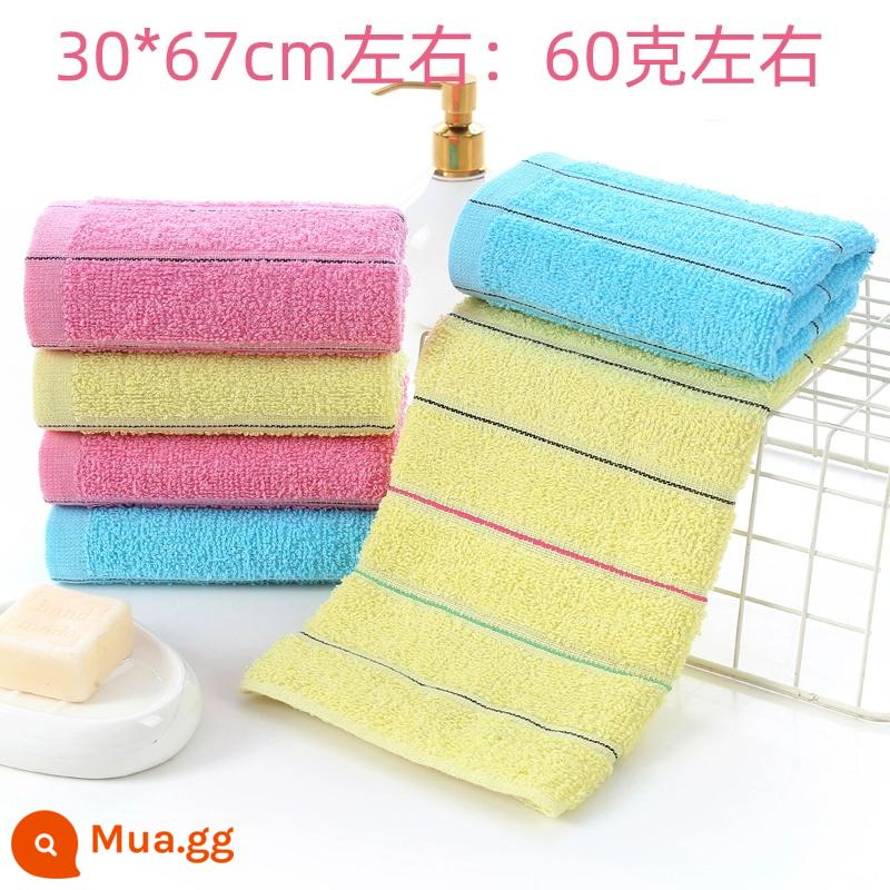 3 gói khăn mặt dày cotton nguyên chất rửa mặt gia đình dành cho cặp đôi, khăn tắm cotton cỡ lớn, mềm mại và thấm hút, bán hàng trực tiếp tại xưởng - Mẫu sọc [30*65] 3 gói [cotton]