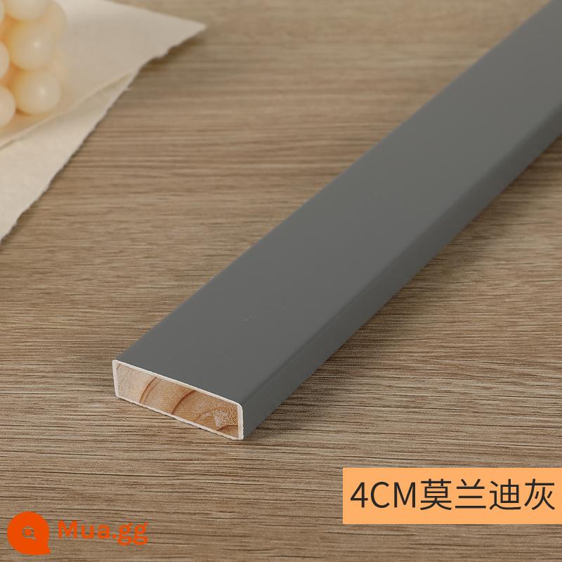 Skirting board trắng đen 2cm sàn gỗ ốp chân tường dòng 6 cm 3 cm 4 cm phẳng Bắc Âu đơn giản 5 dán tường - 4CM Morandi xám dày 1,2