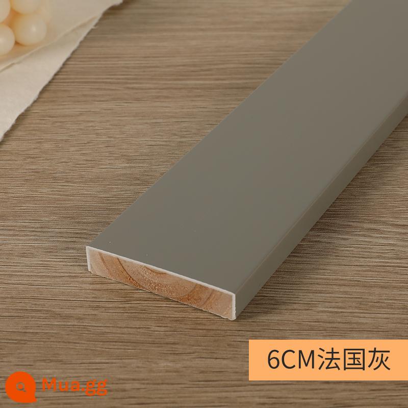 Skirting board trắng đen 2cm sàn gỗ ốp chân tường dòng 6 cm 3 cm 4 cm phẳng Bắc Âu đơn giản 5 dán tường - 6CM xám Pháp dày 1,2