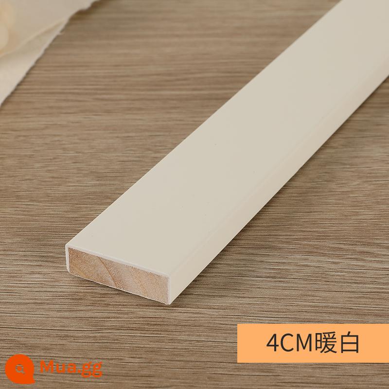 Skirting board trắng đen 2cm sàn gỗ ốp chân tường dòng 6 cm 3 cm 4 cm phẳng Bắc Âu đơn giản 5 dán tường - 4CM trắng ấm dày 1,2