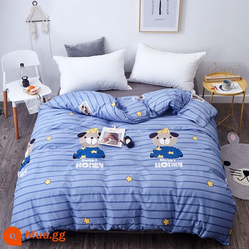 100% cotton Tân Cương vỏ chăn đơn mảnh vỏ chăn cotton 150x200x230 chăn trẻ em đơn 1.5m 180cm2 - gấu nâu