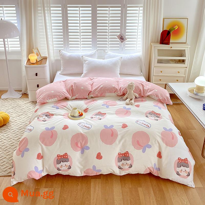 100% cotton Tân Cương vỏ chăn đơn mảnh vỏ chăn cotton 150x200x230 chăn trẻ em đơn 1.5m 180cm2 - Đào trắng