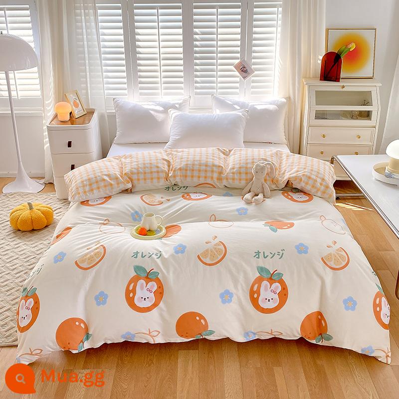 100% cotton Tân Cương vỏ chăn đơn mảnh vỏ chăn cotton 150x200x230 chăn trẻ em đơn 1.5m 180cm2 - Thỏ quýt