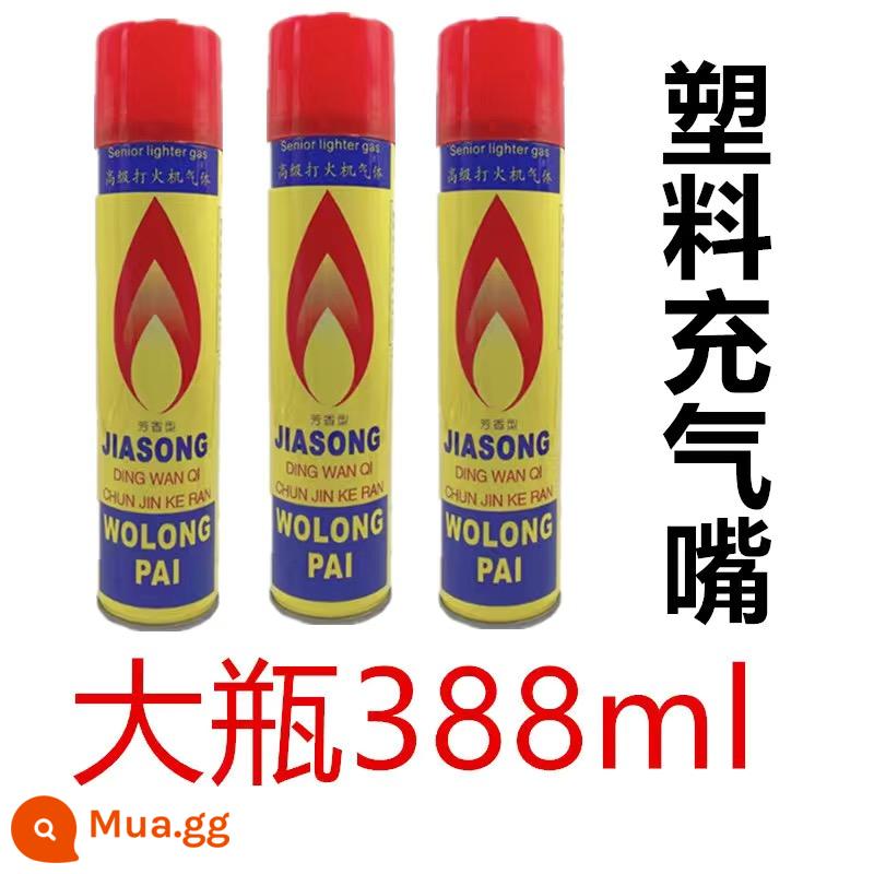 Bật Lửa Tướng Gas Đóng Hộp Độ Tinh Khiết Cao Cực Lớn 388Ml Dung Tích Lớn Đánh Lửa Đặc Biệt Súng Khí Chống Gió - [Chai lớn] Wolong 388ml [3 chai] vòi bơm hơi bằng nhựa