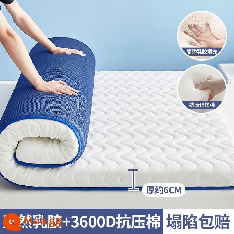 Nệm cao su đệm nhà phòng ngủ tatami thảm chăn ký túc xá sinh viên đơn thuê đặc biệt xốp thảm nệm - Màu trắng gợn sóng - dày khoảng 6cm [Loại A dành cho bà mẹ và trẻ sơ sinh, làm đầy bằng mủ cao su, kháng khuẩn và chống mạt]