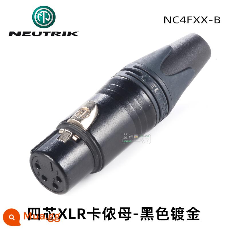 NEUTRIK bốn lõi NC4MXX-B Đầu Canon 4 lõi XLR Canon cắm tai nghe sửa đổi DIY tai nghe - XLR mạ vàng đen - tiêu chuẩn