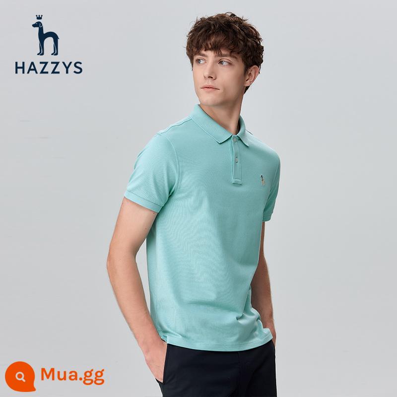 [cotton piqué] Hazzys haggis áo sơ mi nam ngắn tay nhiều màu sắc mùa hè áo thun giản dị theo xu hướng nam - bạc hà xanh