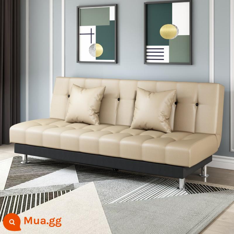 Da PU sáp dầu da nghệ thuật sofa căn hộ nhỏ đôi hoặc ba người đa chức năng có thể gập lại giường sofa đơn giản - mai da