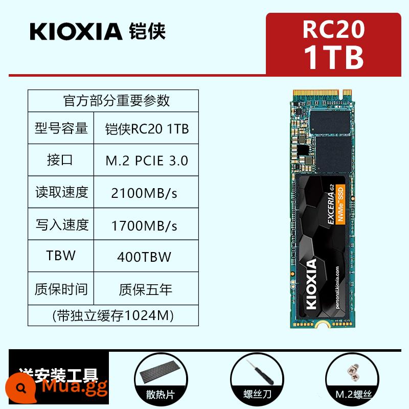 Ổ cứng thể rắn Kioxia RC20/SE10 500G 1TB2TB máy tính xách tay SSDM.2 NVME PCIE - Kioxia RC20 1TB (tặng kèm tản nhiệt) [SF Express miễn phí vận chuyển]