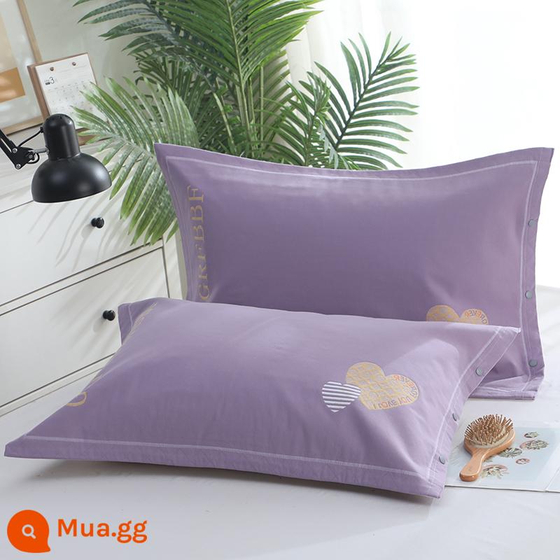 Vỏ gối bằng vải gạc cotton nguyên chất, một đôi dành cho người lớn độc thân, vỏ gối dày, vỏ gối thoáng khí, thấm mồ hôi - Yuan Xin Zi 1 đôi vỏ gối