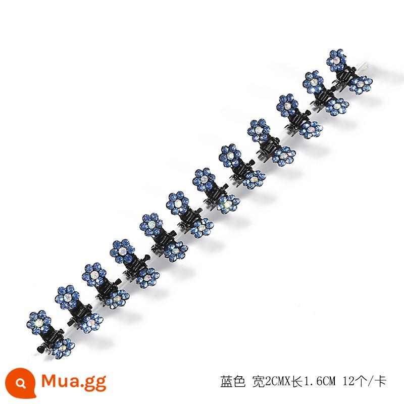 Mini trumpet lấy thẻ lấy thẻ trẻ em lấy kẹp nhỏ và tinh tế kẹp tóc gãy mũ đội đầu kim cương giả hoa mận kẹp tóc nhỏ nữ - Màu xanh 12 cái/thẻ