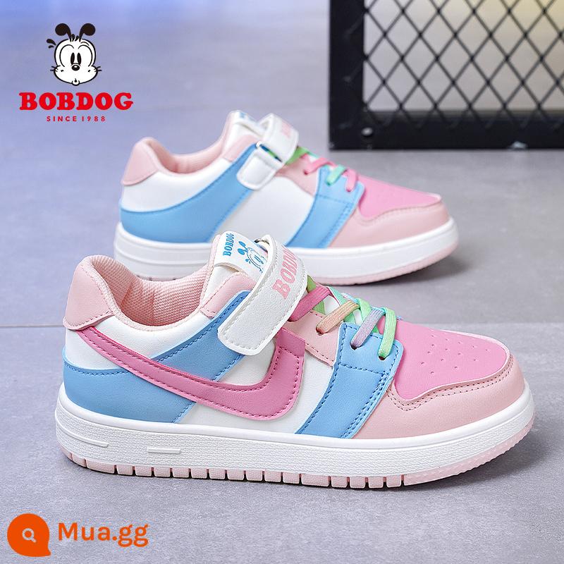 Giày bé gái Bobbean aj mùa thu giày ống cao giày trẻ em giày cotton giày da không thấm nước giày thể thao bé gái cho bé lớn - 6615 hồng [giày đơn] cổ thấp