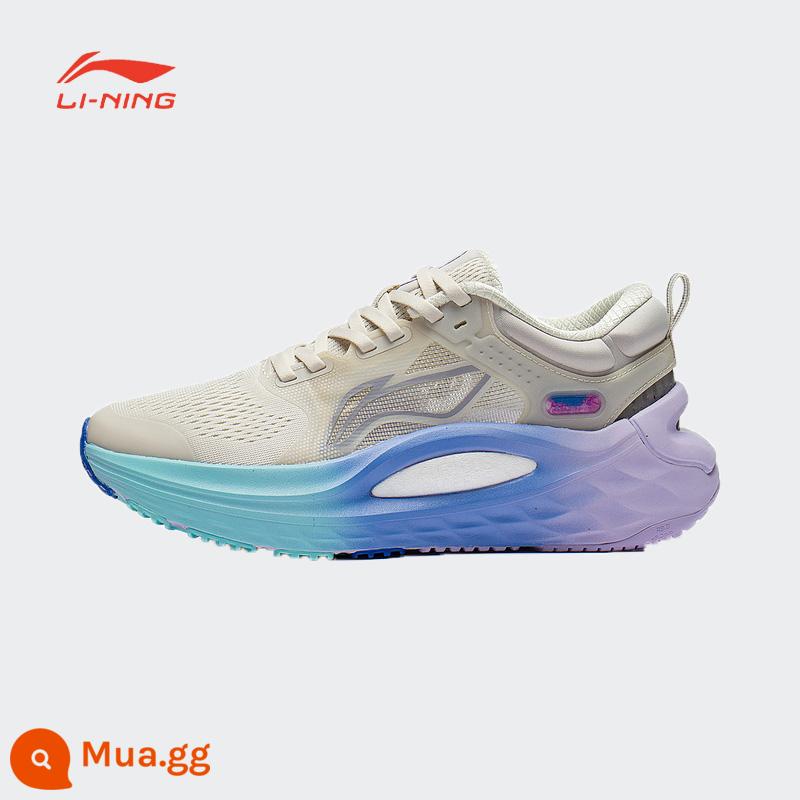 Giày chạy bộ Li Ning mặt lưới mùa hè nữ Liejun 6 công nghệ nữ nhẹ hỗ trợ giày chạy bộ chuyên nghiệp ổn định ARZS002 - Trắng ngọc trai/nồi vàng xám ARZS002-7