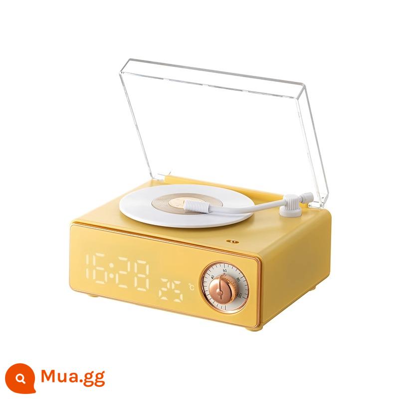 Báo động retro loa bluetooth loa không dây âm thanh nhỏ mini -heavy bass cao -trình ăn bản ghi vinyl chất lượng - Màu vàng kem [Hiệu ứng âm thanh vòm ba chiều-HIFI 360°]