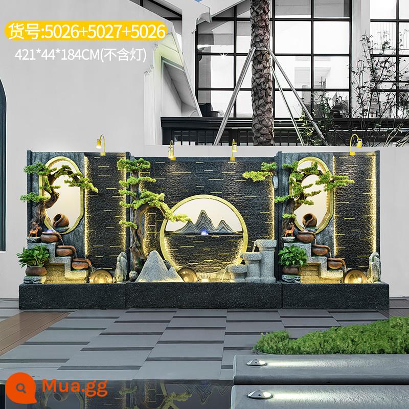 Nước rèm tường chảy nước phun nước Công ty Balcony Courtyard Rockery Landlord Phong cảnh phòng khách Trang trí phòng khách trang trí phong thủy trang trí - 5026+5027+5026 Tường rèm nước dài 421 rộng 44 cao 179cm