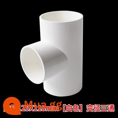 32 40 50 63 75 90PVC tee thu nhỏ UPVC giảm tee doanh nhựa chuyển đổi kích thước tee - 125*110mm--trắng