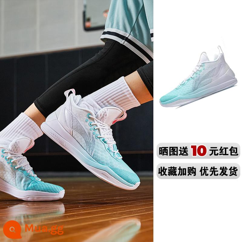 Giày bóng rổ nam Li Ning đội blitz giày thể thao mùa đông toàn thành phố 10 thấp top 8 sonic 9 giày thể thao nam nam - Xanh điện/Trắng tiêu chuẩn (015-3)