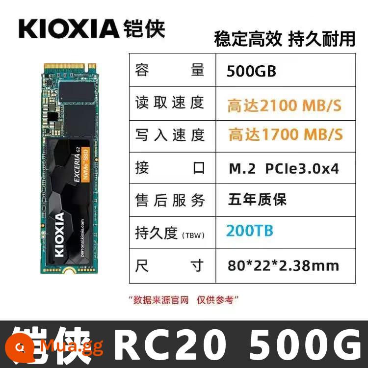 Ổ cứng thể rắn Kioxia RC20 1T SE10 2T ssd M.2 NVMe PCIe4.0 1TB SSDRC10 - Tặng tản nhiệt [SF Express miễn phí vận chuyển] Kioxia RC20 500G 3.0