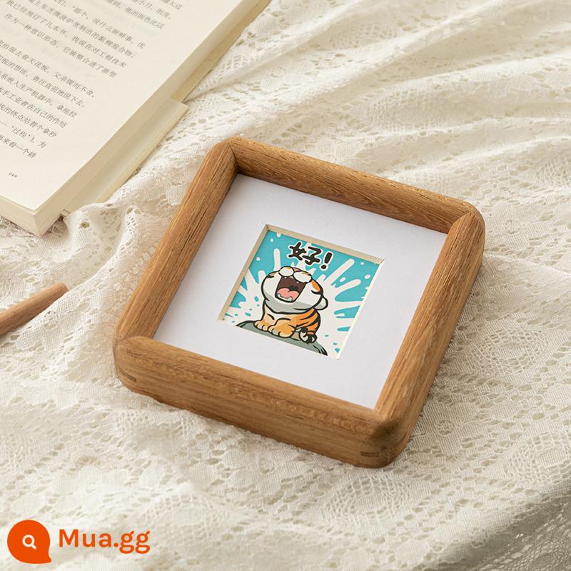 Khung ảnh mini bằng gỗ nguyên khối thiết lập Polaroid để rửa ảnh và làm đồ trang trí nhỏ cho trẻ em in tự làm cộng với gắn khung - tếch