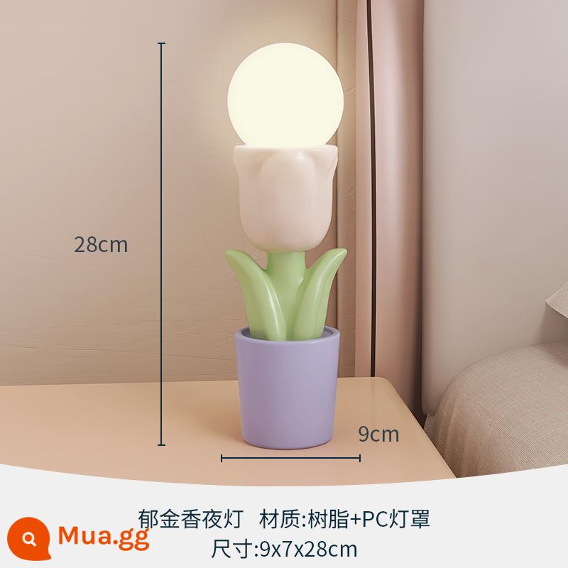 Bắc Âu Sáng Tạo Tulip Trang Trí Đèn Bàn Ins Phòng Ngủ Phòng Đầu Giường Nhỏ Đèn Ngủ Đèn Ngủ Quà Tặng Sinh Nhật - đèn ngủ hoa tulip