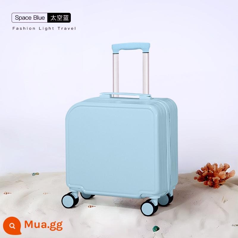 2023 Mới Vali Vali Nhỏ Nữ Đa Năng 18 Inch Mini Nội Trú Xe Đẩy Mật Khẩu Hộp Nam - 630 thiết kế cá tính kiểu dây kéo góc tròn - xanh không gian