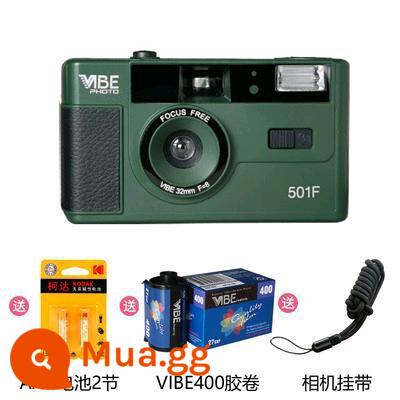 Bộ phim truyền hình mới của Yu Shuxin với cùng phong cách Máy quay phim cổ điển dùng một lần VIBE 501F của Đức 135 phim - Xanh đậm + 2 pin + Phim VIBEV400 của Đức 27 tờ + băng treo