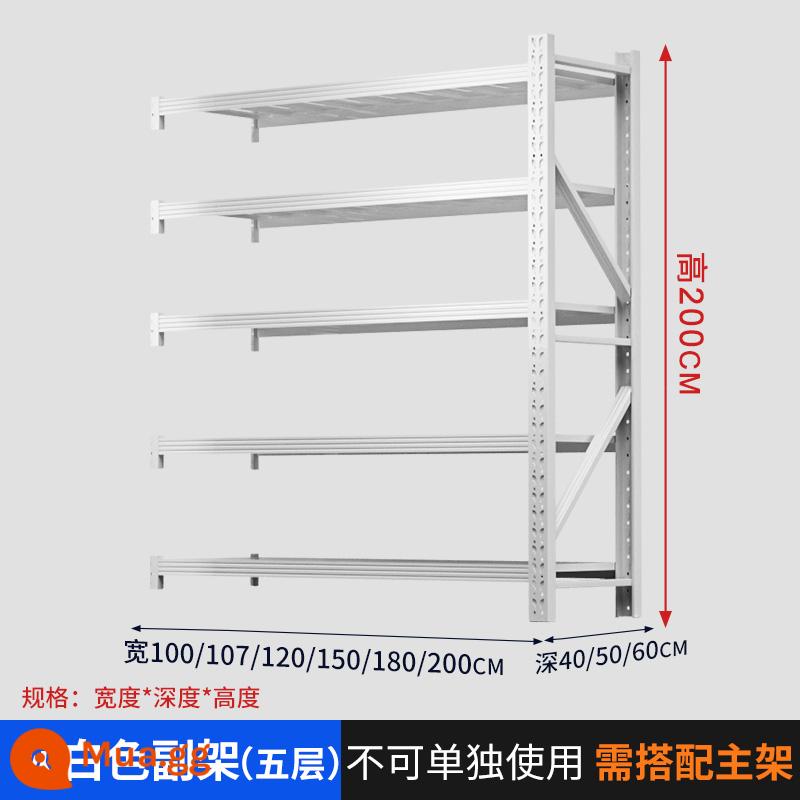 Kệ kho chứa hàng, kệ chứa đồ gia dụng nhiều tầng, kệ trưng bày kim loại nặng thương mại, kệ sắt tốc hành - Khung phụ màu xám năm lớp