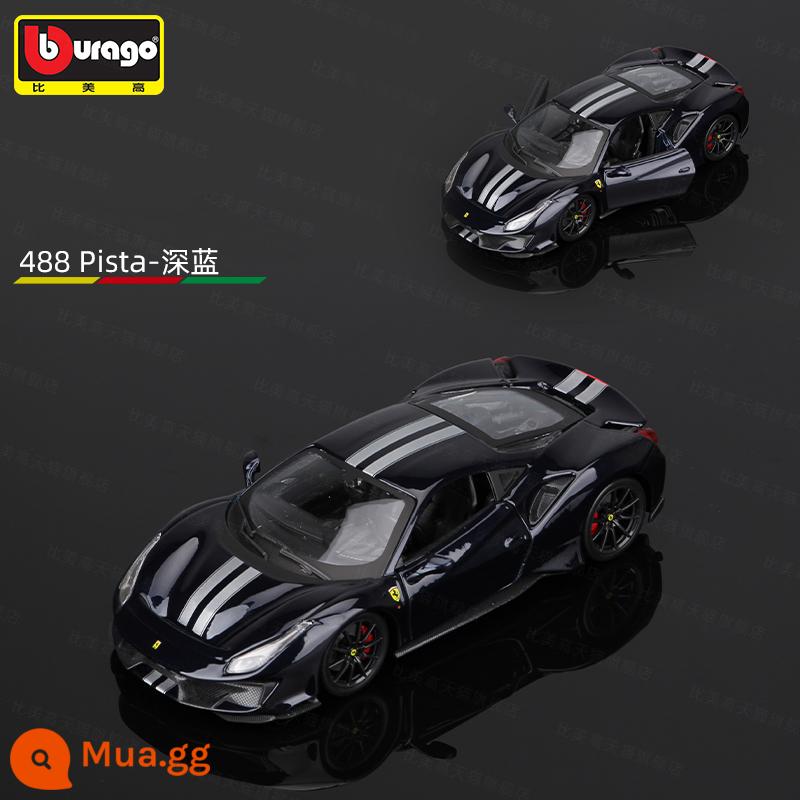 Bimeigao Tỉ Lệ 1:24 Ferrari Mới Phối Màu SF90 Xe Thể Thao Mô Hình Mô Phỏng Hợp Kim Đồ Chơi Bé Trai Bộ Sưu Tập Quà Tặng - 1:24 Ferrari 488 Pista - Xanh đậm