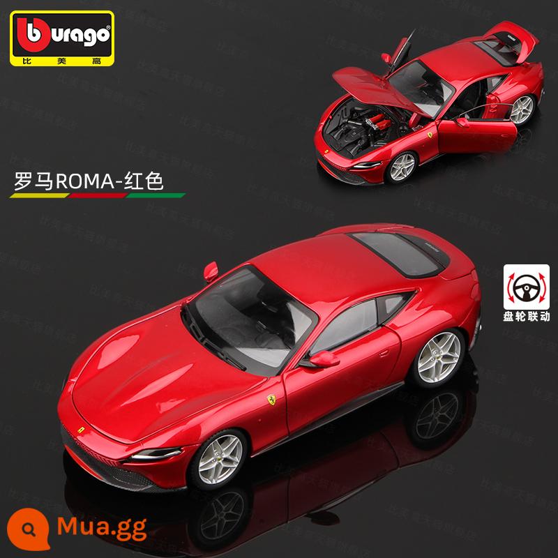 Bimeigao Tỉ Lệ 1:24 Ferrari Mới Phối Màu SF90 Xe Thể Thao Mô Hình Mô Phỏng Hợp Kim Đồ Chơi Bé Trai Bộ Sưu Tập Quà Tặng - 1:24 Ferrari Roma-Đỏ