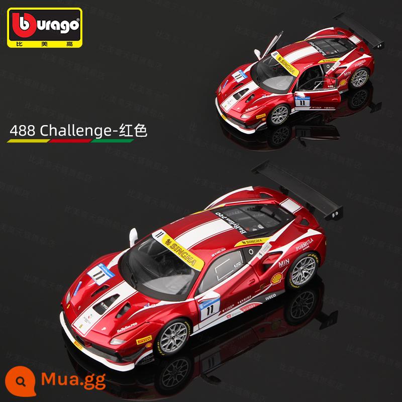 Bimeigao Tỉ Lệ 1:24 Ferrari Mới Phối Màu SF90 Xe Thể Thao Mô Hình Mô Phỏng Hợp Kim Đồ Chơi Bé Trai Bộ Sưu Tập Quà Tặng - 1:24 Thử thách Ferrari 488-Đỏ