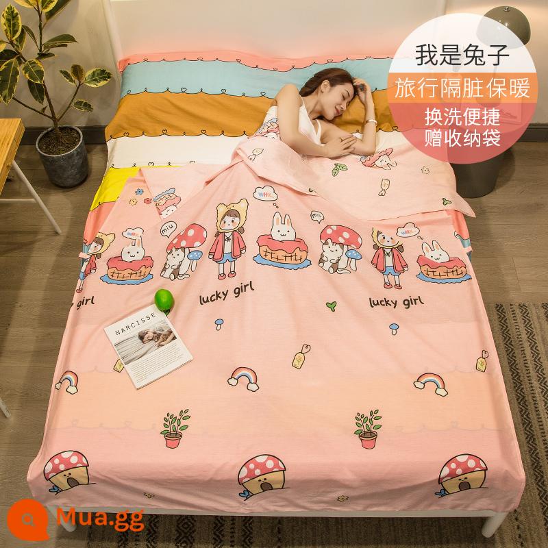 Cotton Khách Sạn Túi Ngủ Bẩn Trưởng Thành Đi Công Tác Đôi Du Lịch Hiện Vật Khách Sạn Cotton Tấm Vỏ Chăn Di Động - Tôi là Thỏ | Túi đựng đồ cùng kiểu dáng miễn phí