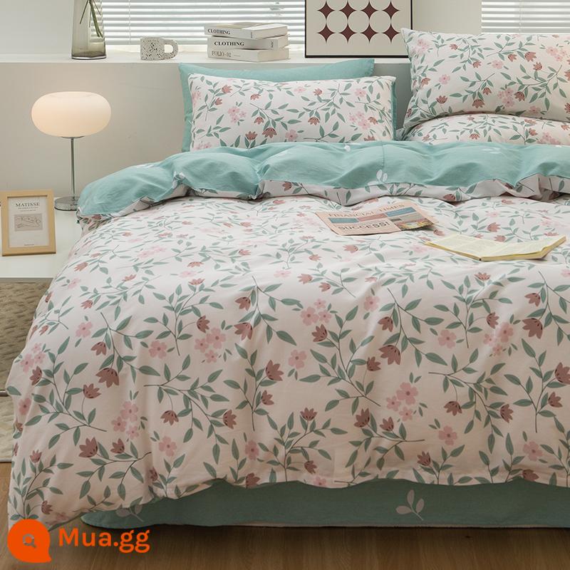 Vỏ chăn bông nguyên chất một mảnh dày đơn và đôi 100 cotton hoa chăn trẻ em 150x200 chăn đơn ký túc xá sinh viên - Ye Yu HM