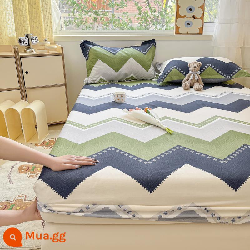 2023 cotton mới được trang bị ga trải giường một mảnh chống trượt 100 bộ ga trải giường bằng cotton nguyên chất cho trẻ em bao gồm tấm bảo vệ - Lyocell