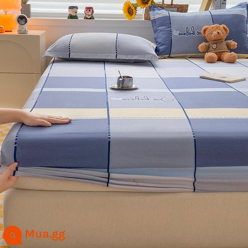 2023 cotton mới được trang bị ga trải giường một mảnh chống trượt 100 bộ ga trải giường bằng cotton nguyên chất cho trẻ em bao gồm tấm bảo vệ - Norwich